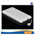 AWC931 7cm Thin 10000mAh Long Lasting Power Bank Build in Cable USB Port Lithium Battery Charger Portable Phone Charger